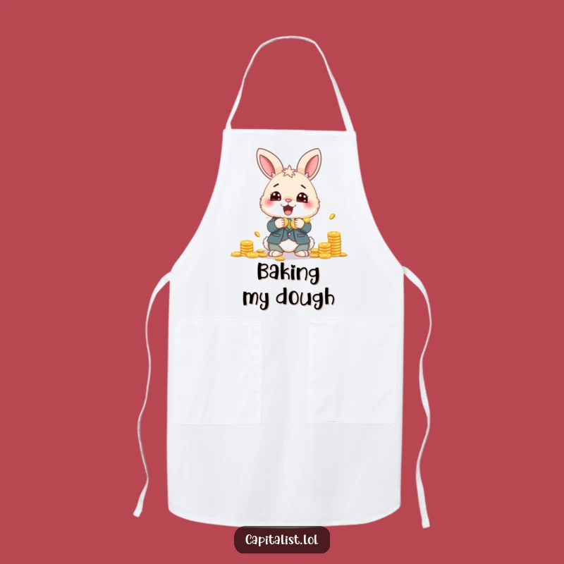 Funny Bunny Banker Apron: Fluffy Suit Cooks with Coin Counting Flair