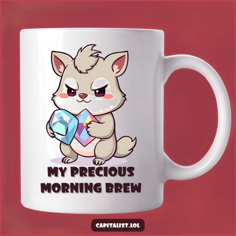 Funny Greedy Animal Gemstone Mug - Perfect Gift for the Sparkly & Mischievous!