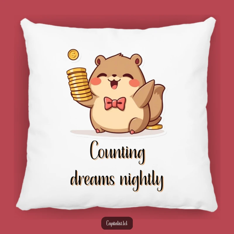 Funny Plump Animal Pillow - Cozy Bowtie Mogul Cushion, Coin Decor Gift