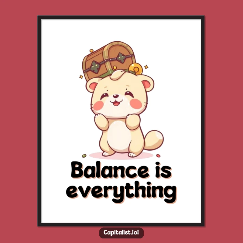 Funny Balancing Treasure Animal Digital Art - Instant Whimsy & Hilarious Funny Gift!