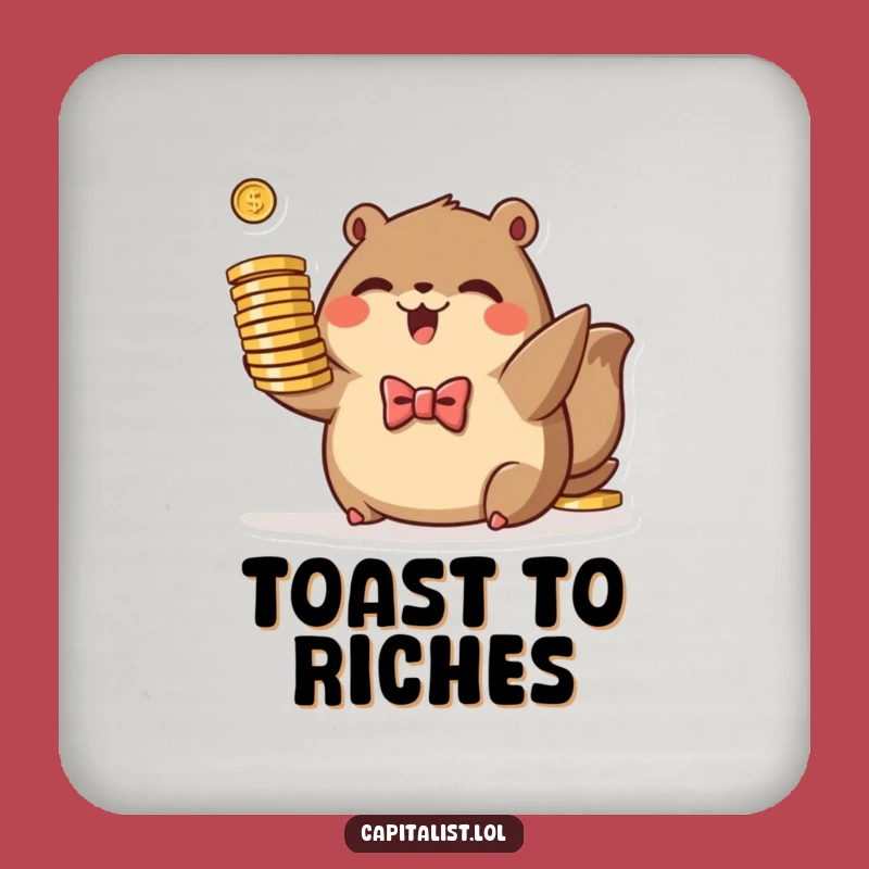 Funny Plump Animal Coaster - Bowtie Wealth Protection, Coin Collector Drink Gift