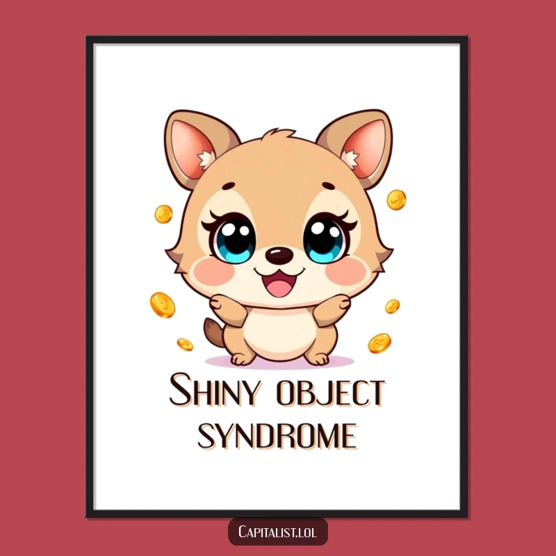 Funny Animal Juggling Gold Coins Poster - Whimsical Wall Art & Hilarious Funny Gift!