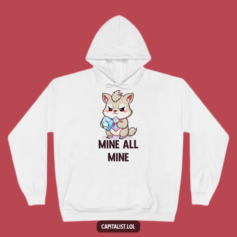 Funny Hoodie: Greedy Animal with Gemstone - Ultimate Funny Gift for Treasure Lovers!