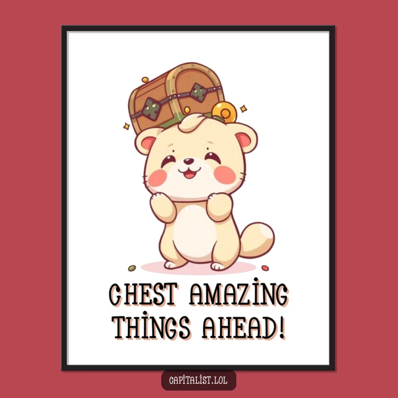 Funny Free Printable Wall Art: Balancing Treasure Animal - Humorous Downloadable Decor for Whimsical Spaces