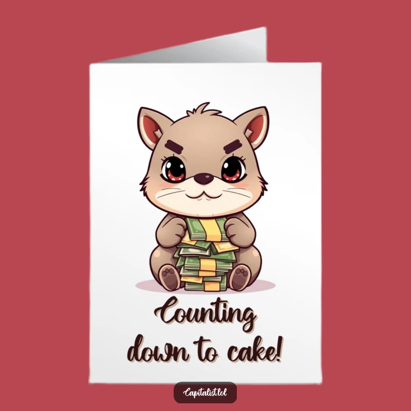 Free Printable Birthday Card: Money Counting Animal - Funny Downloadable Gift for Achievers