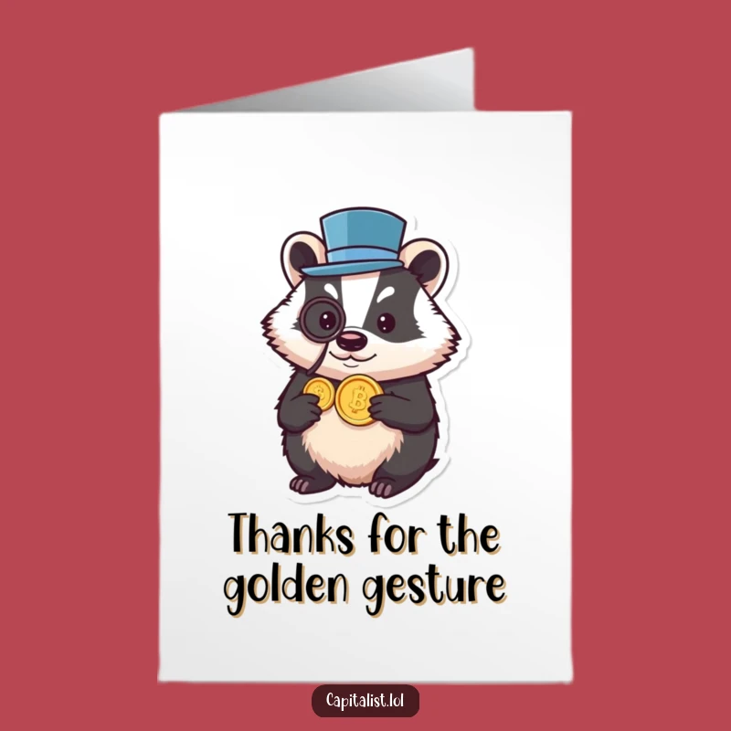 Free Printable Thank You Card: Badger's Grateful Fortune Downloadable Gift