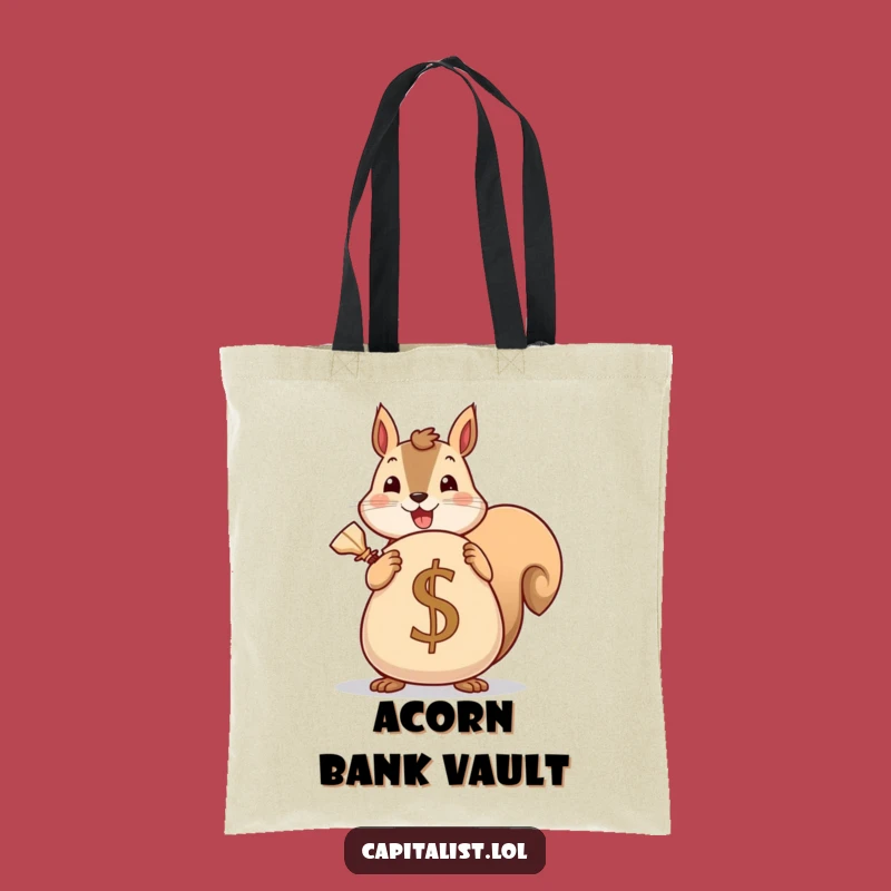 Funny Squirrel Saver Tote Bag: Cheerful Character with Coin Sack, Practical & Charming