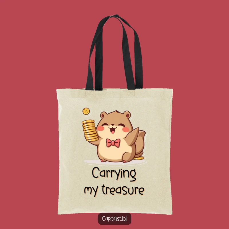 Funny Plump Animal Tote Bag - Bowtie Investor, Coin Carry-All Gift