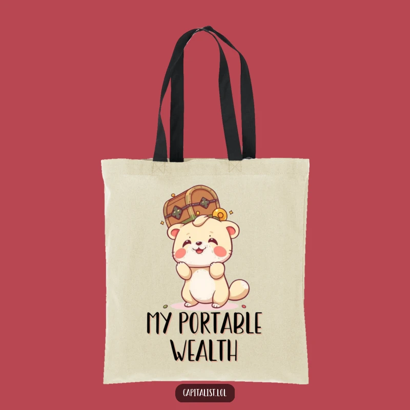 Funny Tote Bag: Playful Animal Treasure - Carry Your Finds with this Funny Gift!